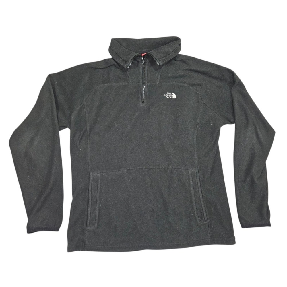 The North‎ Face Womens XL TKA Glacier Fleece 1/4 Zip Pullover Black Jacket